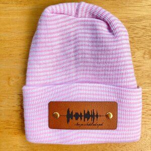 I Love You A Bushel And A Peck Soundwave Newborn Baby Beanie - Pink - Not Custom